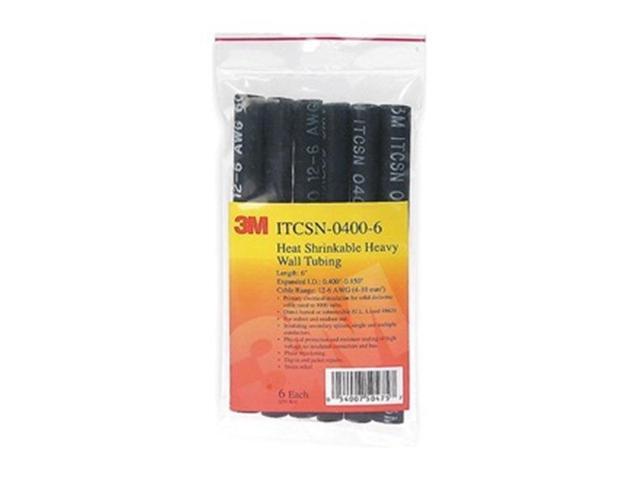 3M ITCSN-1100-48'-BLACK-5 PCS Adhesive Lined Heat Shrink Tube, Heavy Wall, 3:1
