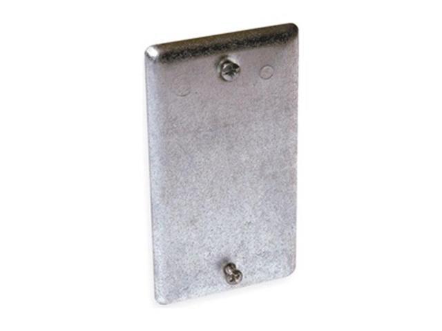 RACO 860 Electrical Box Cover, Square, 1 Gang, Galvanized Zinc, Blank Cover,
