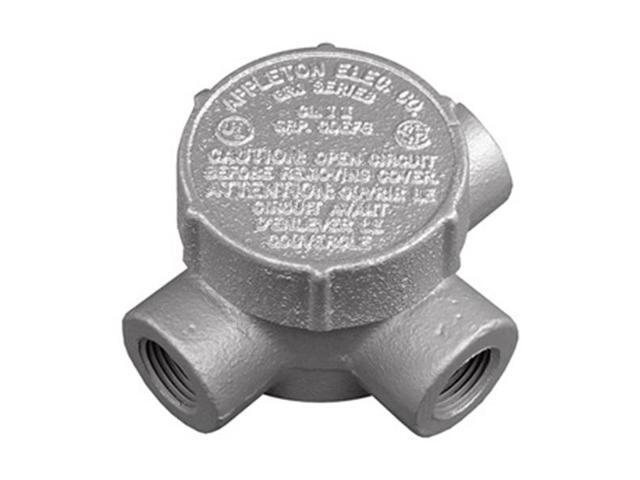 APPLETON ELECTRIC GRJT75 Conduit Outlet Body,Iron,T,3/4 In.