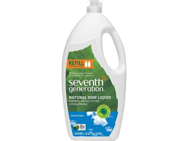 Natural Dishwashing Liquid, Free & Clear, Jumbo 50 oz Bottle