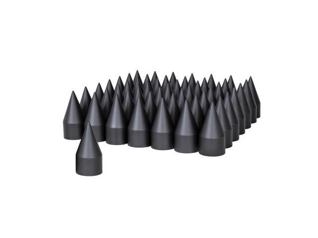 United Pacific 10000CB 33mm x 4-1/8 inch Black Spike Nut Cover - Thread-On (60 Pack)
