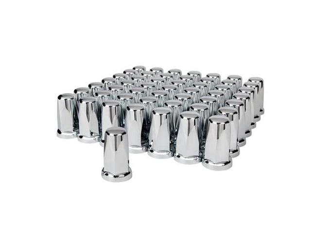 United Pacific 10059Cb - Wheel Lug Nut Cover Set - 33Mm X 3.25' Chrome Plastic Tall Classic Nut Cover - Push-On (60 Pack