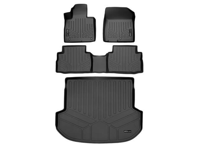 SMARTLINER Custom Fit Floor Mats 2 Rows and Cargo Liner Set Black Compatible With 2021-2023 Hyundai Santa Fe (Does Not Hybrid Models)