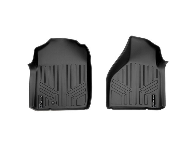 SMARTLINER Custom Fit Floor Mats 1st Row Liner Set Black Compatible With 2002-2008 Dodge Ram 1500 / 2003-2009 Ram 2500/3500 (All Models)