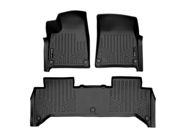 SMARTLINER Custom Fit All Weather Black 2 Row Floor Mat Liner Set Compatible With 2022-2023 Rivian R1T