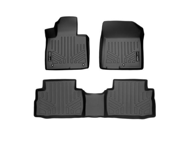 SMARTLINER Custom Fit All Weather Black 2 Row Floor Mat Liner Set Compatible With 2021-2023 Hyundai Santa Fe (Does Not Hybrid Models)