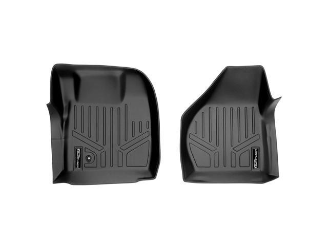SMARTLINER Custom Floor Mats 1st Row Liner Set Black Compatible With 2008-2010 Ford F-250 / F-350 / F-450 / F-550 Super Duty (All Models)