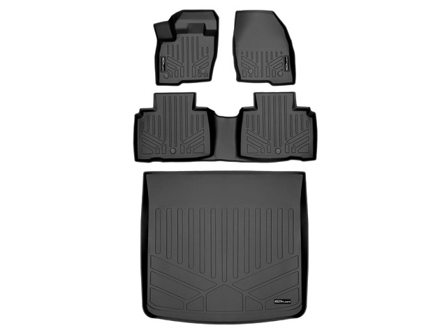 SMARTLINER Custom Fit All Weather Protection Black 2 Row Floor Liners & Cargo Liner behind the 2nd Row Seats Compatible With 2016-2018 Lincoln MKX...