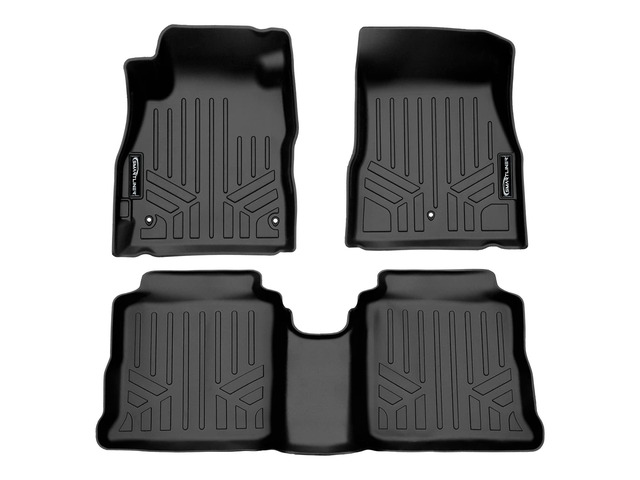 SMARTLINER Custom Fit All Weather Protection Black 2 Row Floor Liners Compatible With 2020-2025 Nissan Versa (Fits Manual and Automatic Transmission)