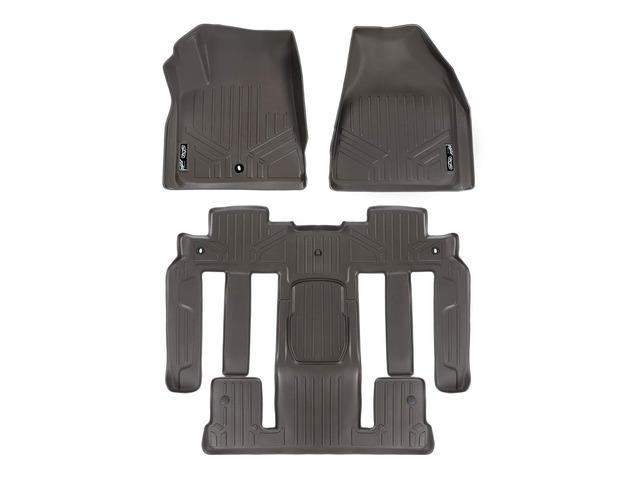 SMARTLINER Custom Fit Floor Mats 2 Row Liner Set Cocoa Compatible With Traverse / Enclave / Acadia / Outlook (with 2nd Row Bucket Seats)