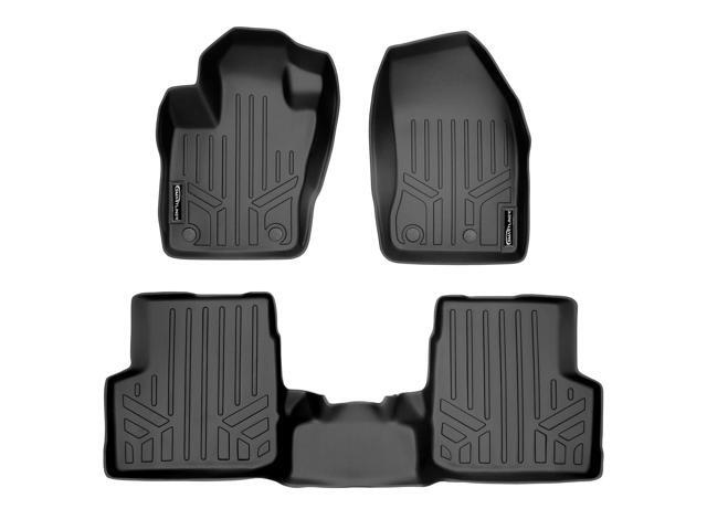 SMARTLINER Custom Fit Floor Mats 2 Row Liner Set Black Compatible With 2015-2021 Jeep Renegade