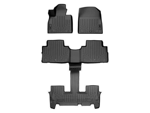SMARTLINER Custom Fit Floor Mat Black 2 Row Liner Set Compatible With 2020-2025 Hyundai Palisade w/ Bucket Seats