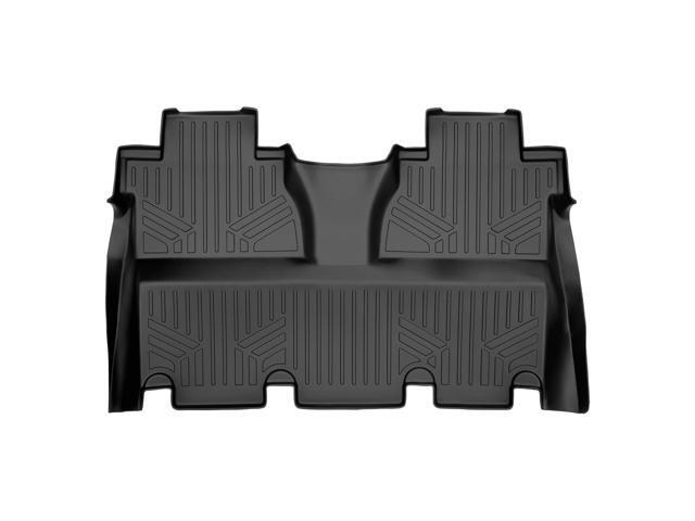 SMARTLINER Custom Fit Floor Mats 2nd Row Liner Black Compatible With 2014-2021 Toyota Tundra CrewMax with Coverage Under the 2nd Row Seat