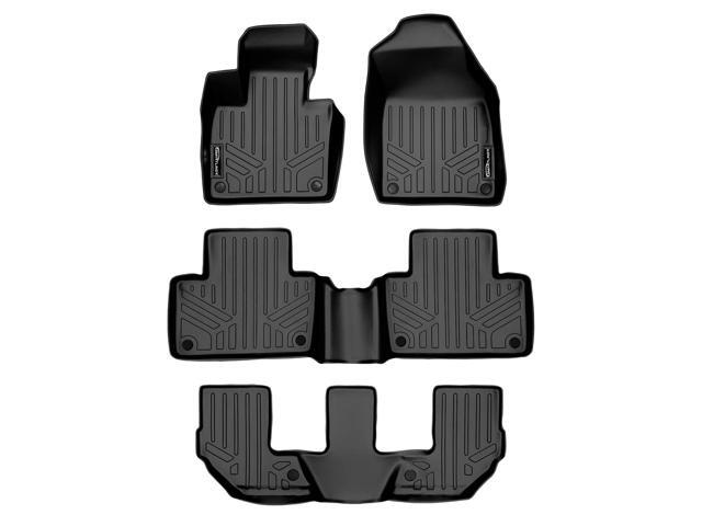 SMARTLINER Custom Fit Floor Mats 3 Row Liner Set Black Compatible With 2016-2023 Volvo XC90 - No Plug-in Hybrid Models