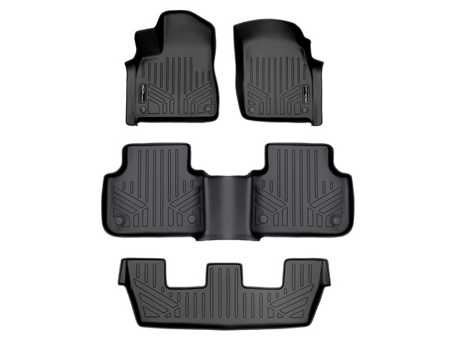 SMARTLINER Custom Fit All Weather Protection Black 3 Row Floor Liners Compatible With 2017-2025 Audi Q7/SQ7 (Fits All Models)