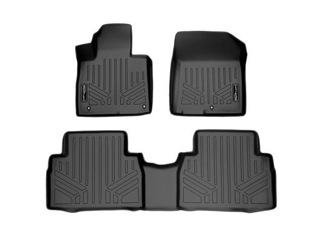 SMARTLINER Custom Fit All Weather Protection Black 2 Row Floor Liners Compatible With 2019-2020 Hyundai Santa Fe (Only Fits 5 Passenger Models)