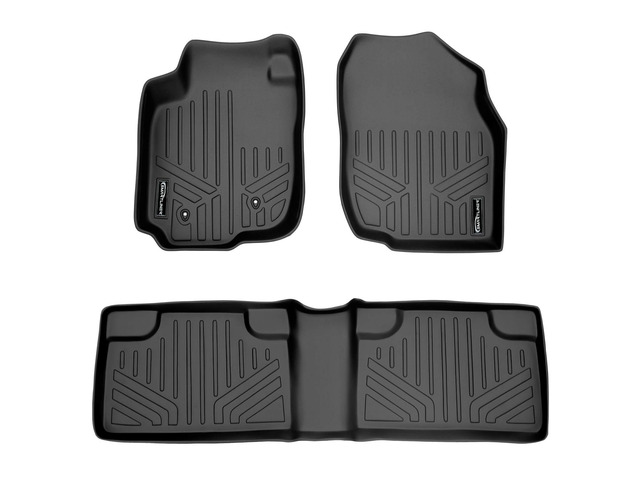 SMARTLINER Custom Fit Floor Mats 2 Row Liner Set Black Compatible With 2006-2012 Toyota RAV4 without 3rd Row Seat