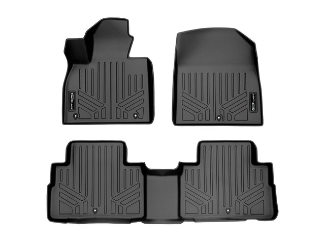 SMARTLINER All Weather Custom Fit Floor Mats 2 Row Liner Set Black Compatible With 2020-2025 Hyundai Palisade Fits Bench and Bucket Seats