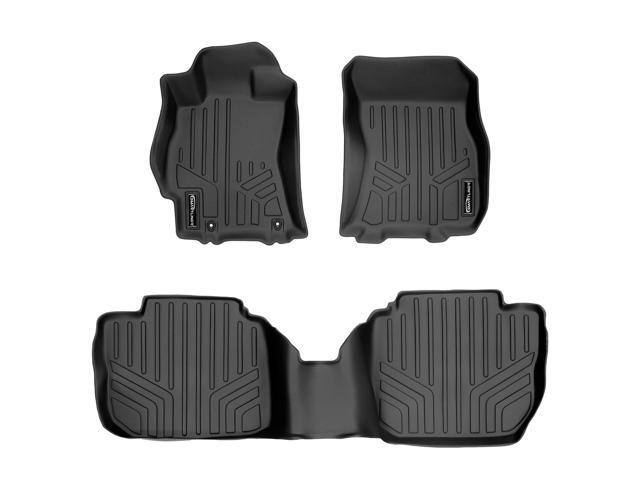 SMARTLINER Custom Fit Floor Mats 2 Row Liner Set Black Compatible With 2010-2014 Subaru Outback/Legacy Automatic Transmission
