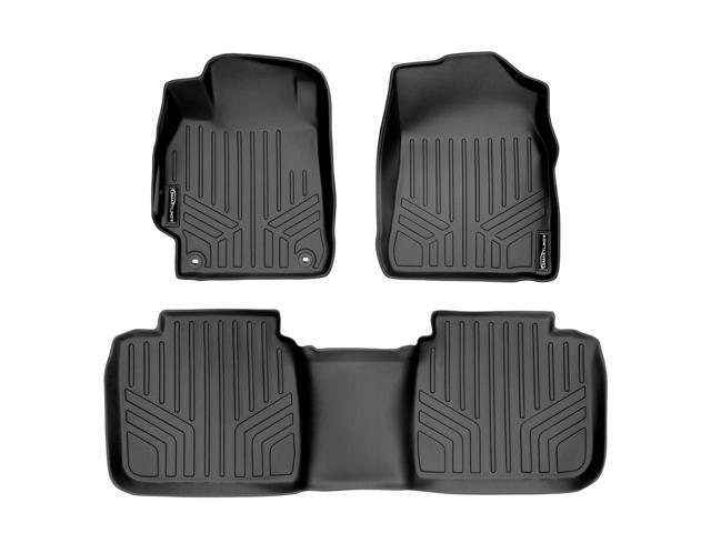 SMARTLINER Custom Fit Floor Mats 2 Row Liner Set Black Compatible With 2015-2017 Toyota Camry (New Body Style)