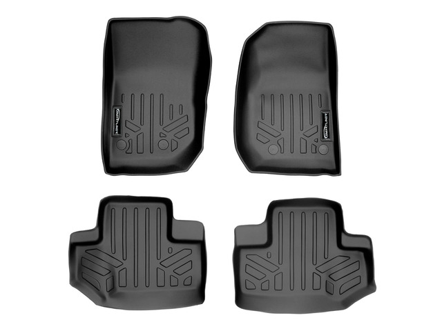 SMARTLINER Custom Floor Mats 1st Row Liner Set Black Compatible With 2014-2018 Jeep Wrangler 2 Door Model Only (JK Old Body Style Only)