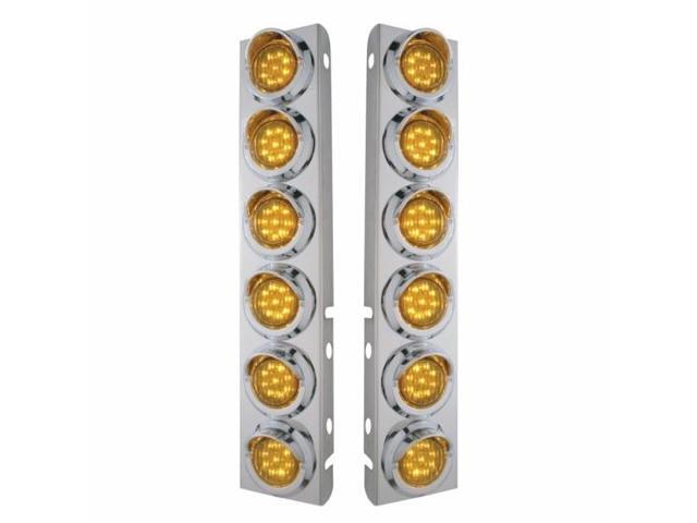 United Pacific 33608 Air Cleaner Light Bar, Front, Stainless Steel, with Bracket, Clearance/Marker Light, Amber LED and Lens, with Chrome Bezels...
