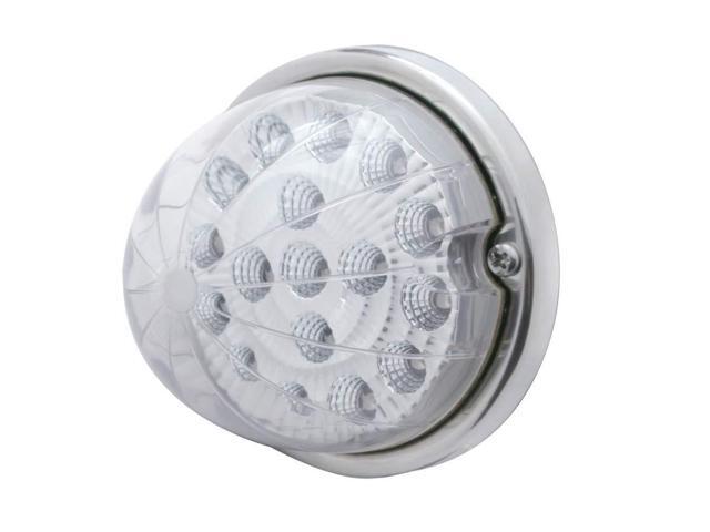 United Pacific 39660 17LED Dual Function Watermelon Clear Reflector Flush Mount Cab Light Kit w/Low Profile Bezel - Red LED/Clear Lens ONE Unit