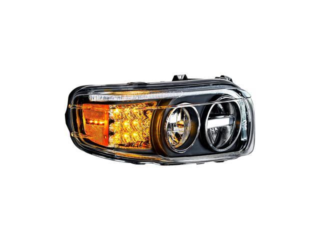 United Pacific 35797 Headlight Assembly, RH, LED, Black Housing, High/Low Beam, Aero Fin Design, with LED Signal, White LED Position Light and LED...