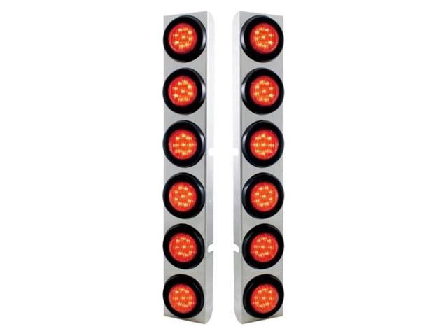United Pacific 37343 Air Cleaner Light Bar, Rear, Stainless Steel, with Bracket, Clearance/Marker Light, Red LED and Lens, with Rubber Grommets, 9...