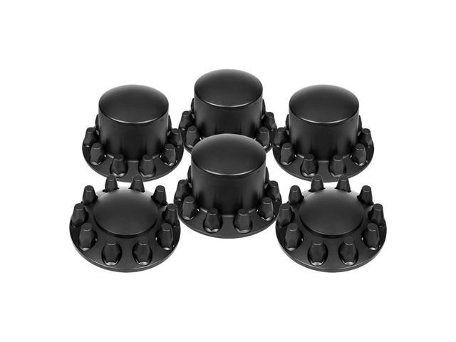 United Pacific 10354 Dome Axle Cover Kit, with 33mm Standard Thread-On Nut Covers & Nut Covers Tool, ABS Plastic, Universal Fit, Matte Black