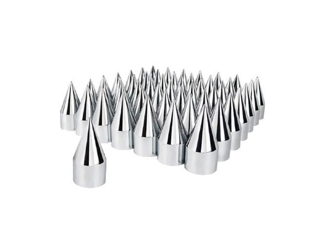 United Pacific 10770Cb - Wheel Lug Nut Cover Set - 1.5' X 4 1/8' Chrome Plastic Spike Nut Cover - Push-On (60 Pack)