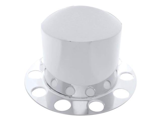 United Pacific 10211 Axle Hub Cover, Rear, Chrome, Dome, with 1.5' Nut Cover, Aluminum Wheel