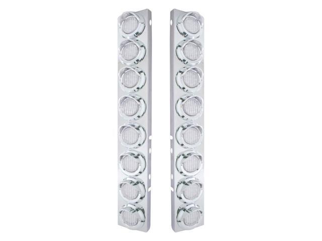 United Pacific 33601 - Ss Front Air Cleaner Light Bar With Bracket For Peterbilt Trucks - Clearance/Marker Light, Amber