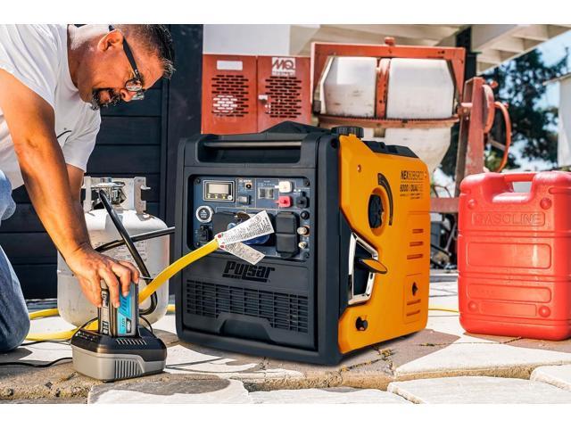 Pulsar 6000 Watt Portable Inverter Generator, Dual Fuel Gasoline & Propane, Remote Electric Start, CO Sensor, Parallel Capable, Super Quiet, Use...