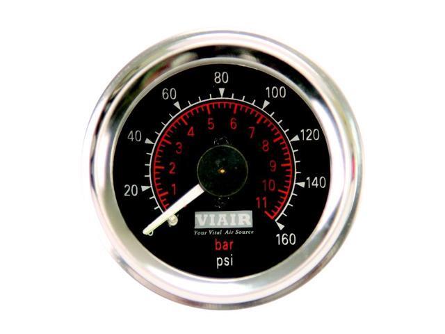 VIAIR 90082 2' Dual Needle Gauge - Black Face - Illuminated -160 PSI