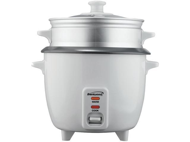 Brentwood TS-180S 8-Cup Uncooked/16-Cup Cooked Rice Cooker and Food Steamer - White photo