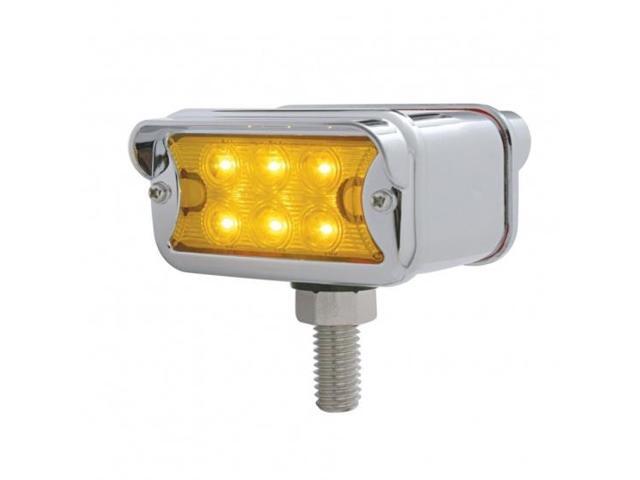 United Pacific 6 Amber/6 Red LED T-Mount Dual Function Double Face Lt W/ Horizontal Visor Bezel - Amber/Red Lens 39412