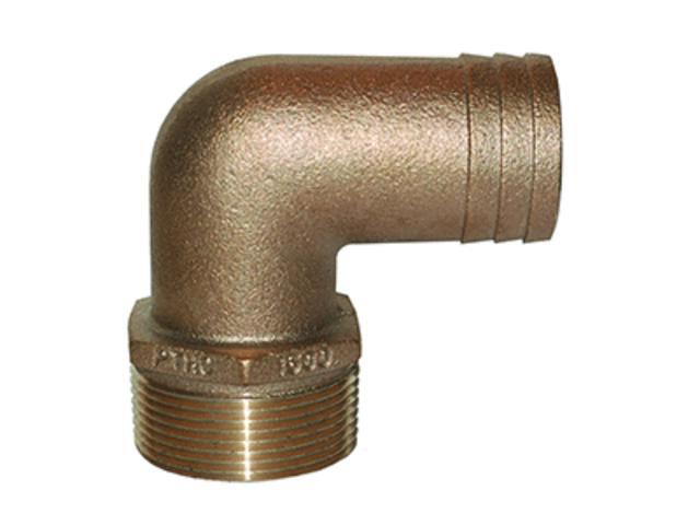 GROCO 3/4 NPT-90 X 3/4 ID HOSE BARB STANDARD FLOW ELBOW