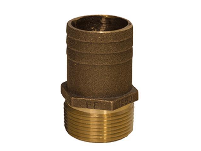 Groco 1/2' Npt X 3/4' Bronze Full Flow Pipe To Hose Straight Fitting
