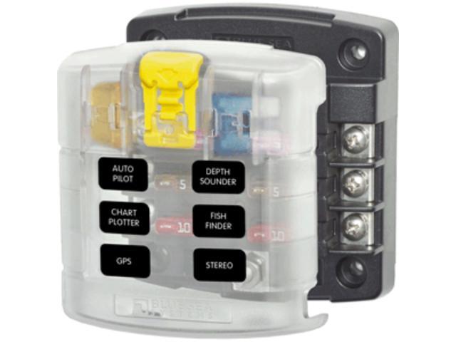 Blue Sea 5028 ST Blade Fuse Block w/ Cover - 6 Circuit without Negative Bus