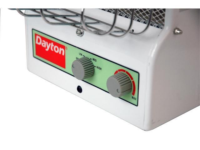 DAYTON 3VU31 Portable Electric Heater, 15 in L x 11 1/2 in W x 11 in D,