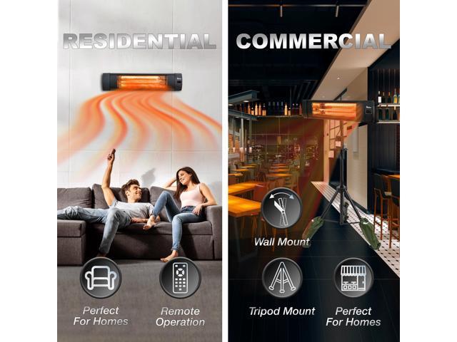 Dr Infrared Heater DR-338 Carbon Infrared Patio Heater With Tripod, Black