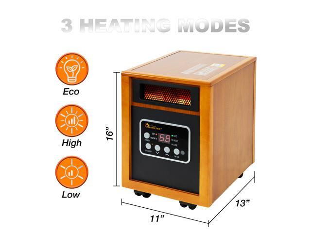 Dr Infrared Heater DR-968, Advanced Dual Heating System, Portable Quartz Infrared Space Heater, 1500-Watt
