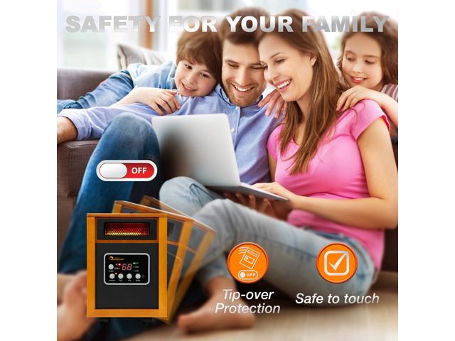 Dr Infrared Heater DR-968, Advanced Dual Heating System, Portable Quartz Infrared Space Heater, 1500-Watt