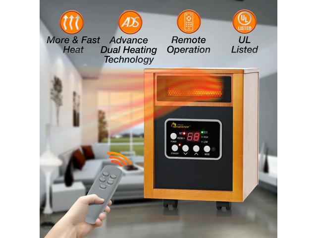Dr Infrared Heater DR-968, Advanced Dual Heating System, Portable Quartz Infrared Space Heater, 1500-Watt