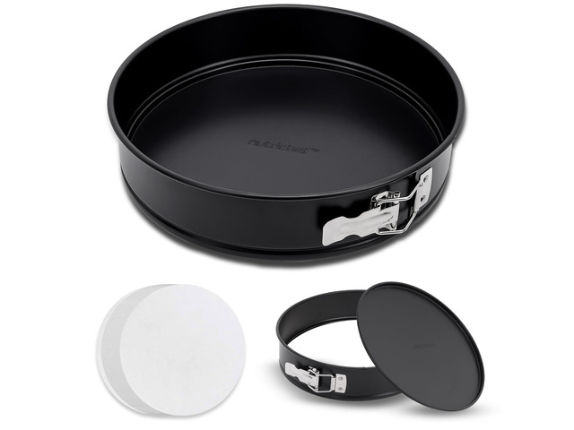 NutriChef 9 Inch Nonstick Cheesecake Springform Cake Pan Stainless Steel Clasp & Removable Bottom Durable Stainless Steel Cheesecake Pan Easy...