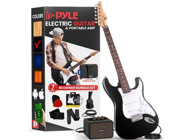 Pyle Full Size Electric Guitar Kit with 5W Amplifier, Gig Bag, Picks, Spare Strings, and Strap, ST-Style Beginner Guitar Bundle with 22 Frets,...