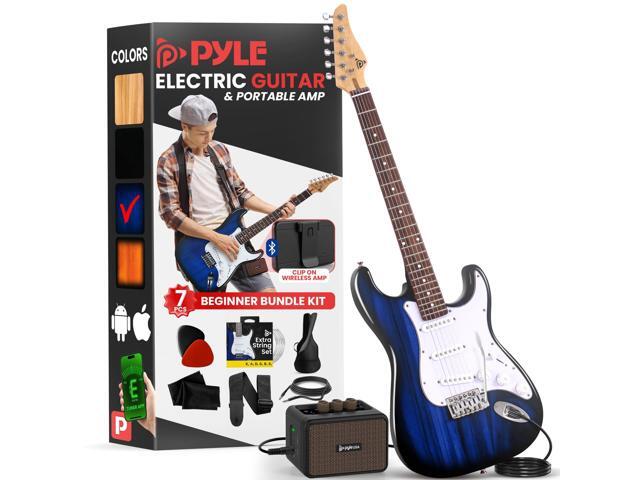 Pyle Full Size Electric Guitar Kit with 5W Amplifier, Gig Bag, Picks, Spare Strings, and Strap, ST-Style Beginner Guitar Bundle with 22 Frets,...