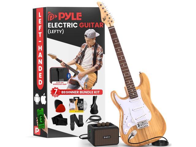 Pyle Full Size Left Handed Electric Guitar Kit with 5W Amplifier, Gig Bag, Picks, Spare Strings, and Strap, ST-Style Beginner Guitar Bundle with 22...