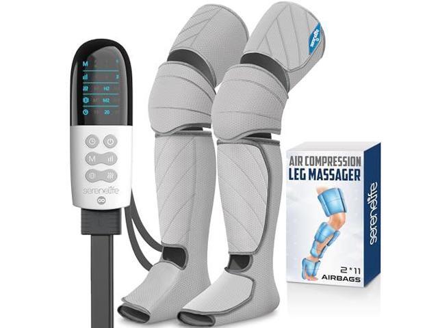 SereneLife Air Compression Leg Massager, Full Leg Massager with Heat and Compression, Portable and Adjustable with 6 Modes 3 Vibrations 3...